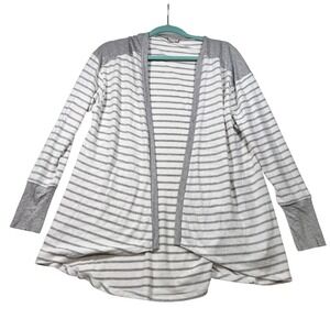 eyeshadow Womens Cardigan Sweater Size M Striped Open Front Long Sleeve‎